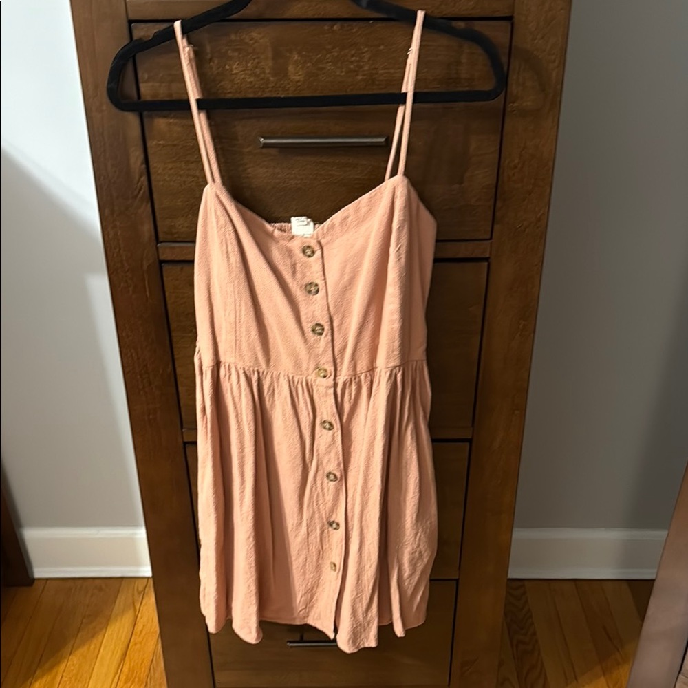 Peach Button-Down Sundress